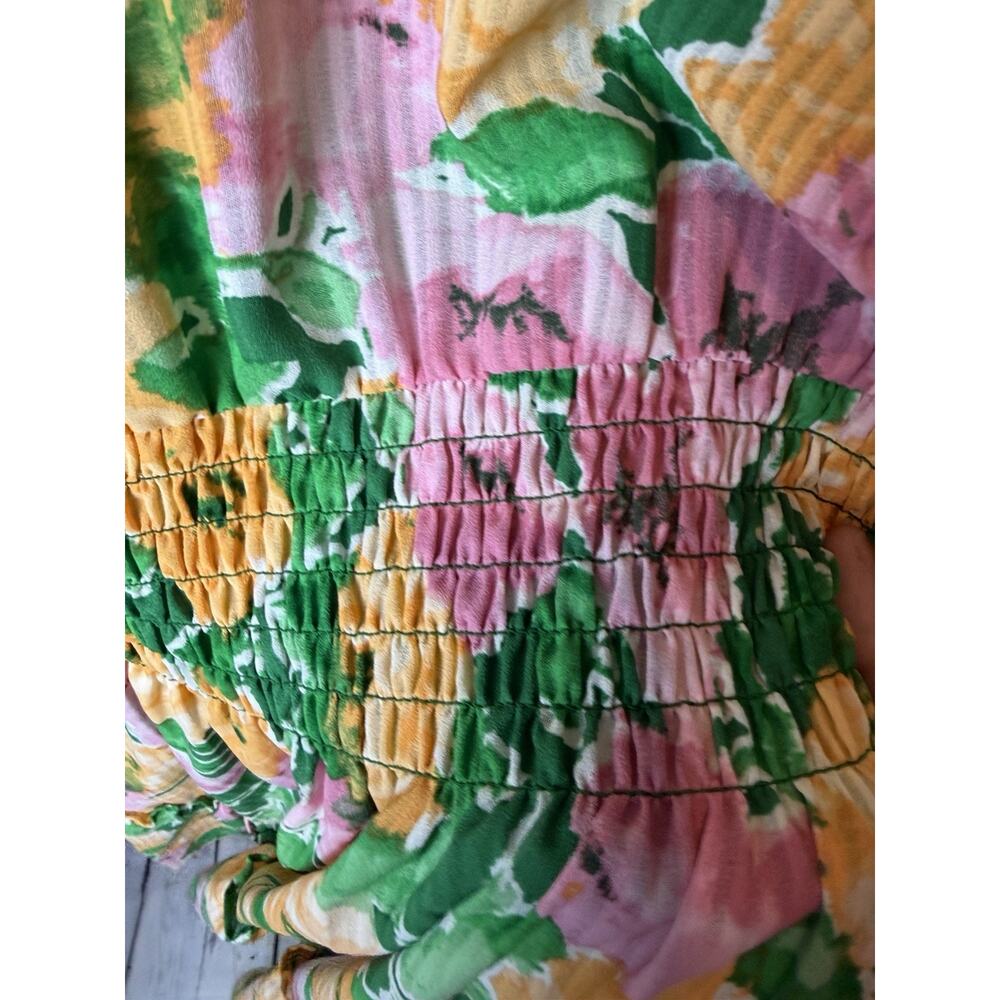 Taylor Drop Waist Green Floral Spring Dress NWT Size 14 Flutter - Picture 9 of 9